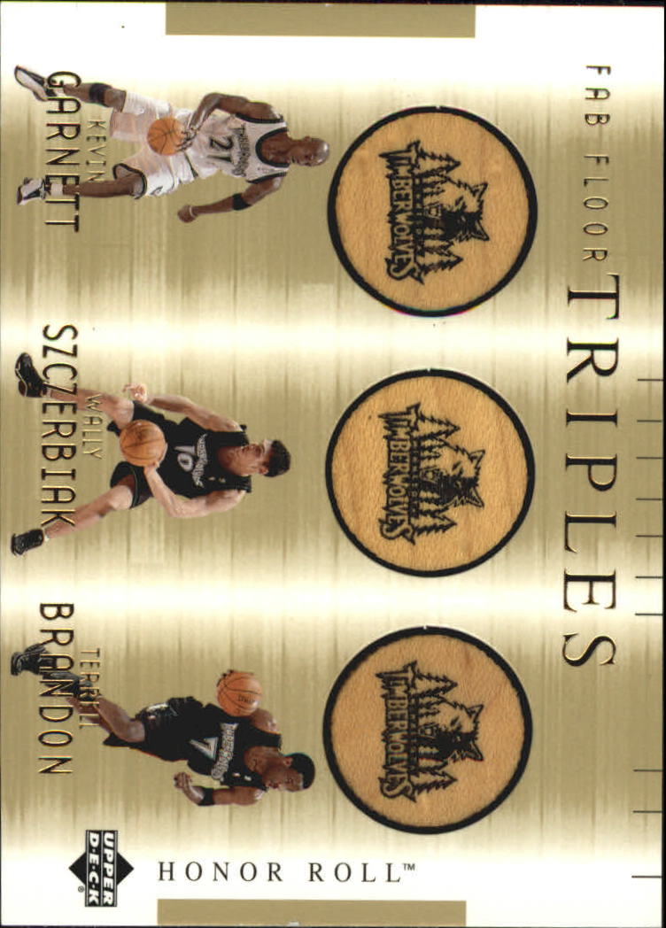 2001-02 Upper Deck Honor Roll Fab Floor Triples #3 Kevin Garnett/Wally Szczerbiak/Terrell Brandon