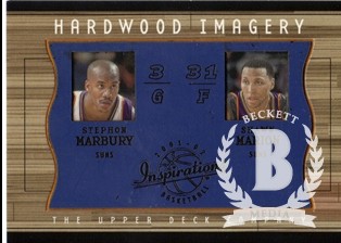 2001-02 Upper Deck Inspirations Hardwood Imagery Combo #SM/SM Stephon Marbury/Shawn Marion
