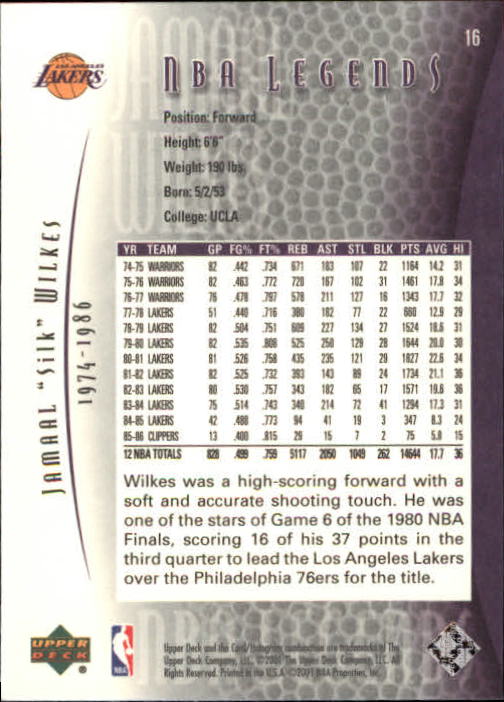 2001-02 Upper Deck Legends Basketball Card Pick (Base) - Picture 33 of 175