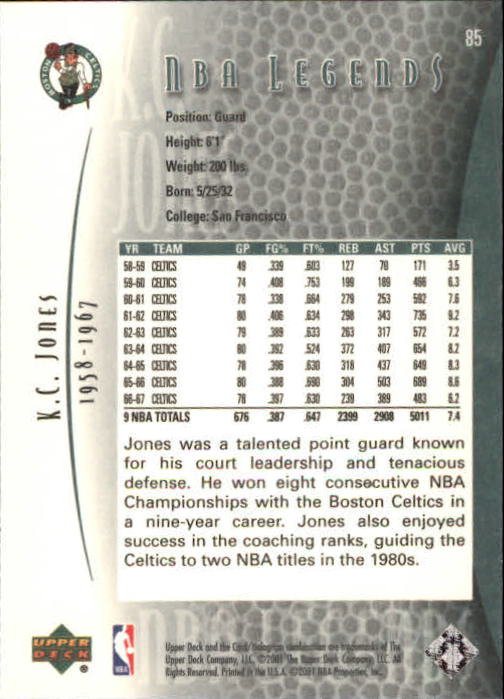 2001-02 Upper Deck Legends Basketball Card Pick (Base) - Picture 165 of 175