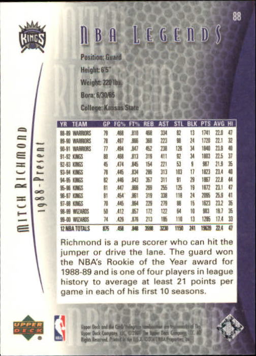 2001-02 Upper Deck Legends Basketball Card Pick (Base) - Picture 171 of 175