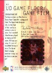 2001-02 Upper Deck Hardcourt UD Game Film/Floor #AIF Allen Iverson back image