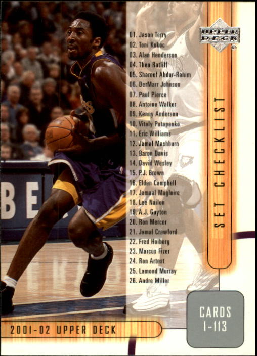 2001-02 Upper Deck #179 Kobe Bryant CL