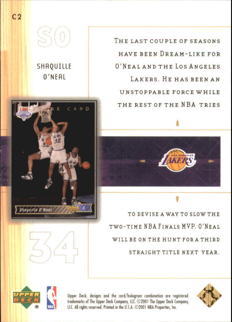 2001-02 Upper Deck Class #C2 Shaquille O'Neal back image