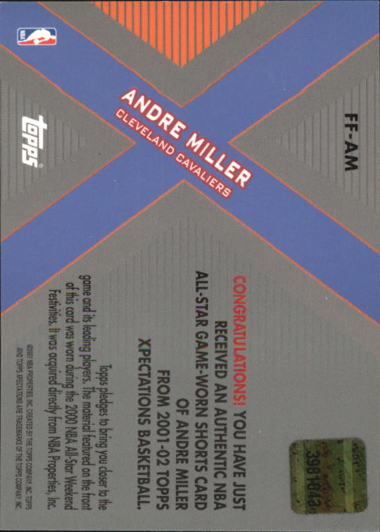 2001-02 Topps Xpectations Future Features #FFAM Andre Miller back image