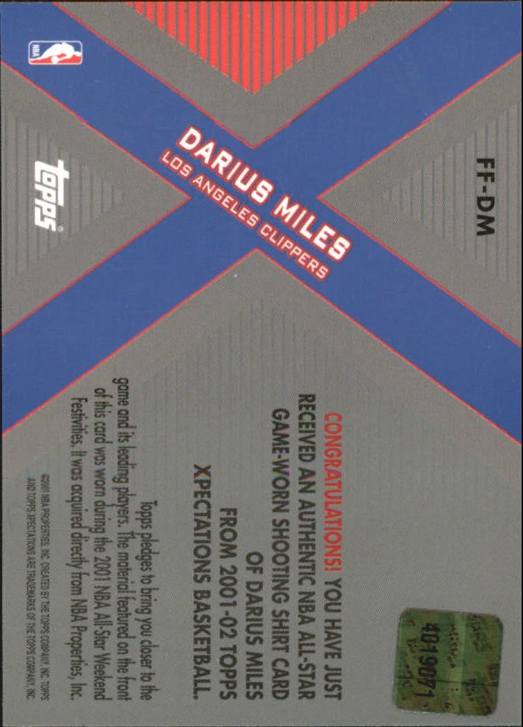 2001-02 Topps Xpectations Future Features #FFDM Darius Miles back image