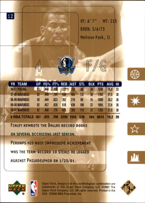 2001-02 Ultimate Collection #12 Michael Finley