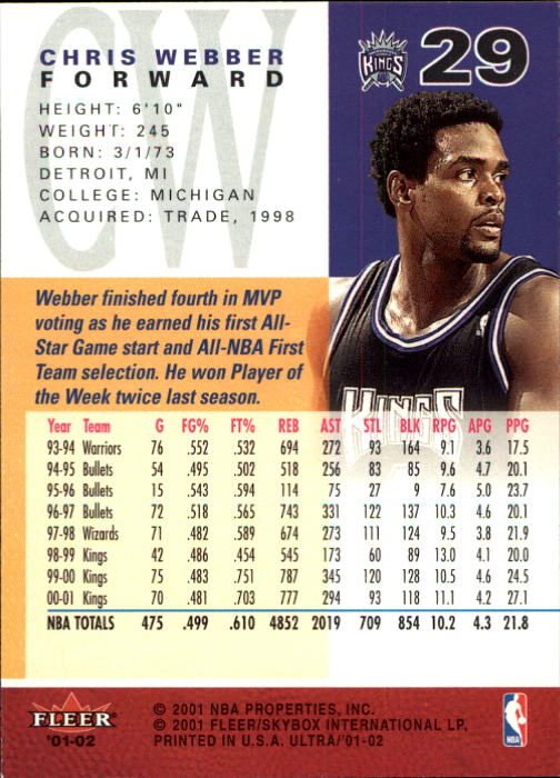 Chris webber cards (1994-2022) Kings Bullets 76ers - You Choose - Picture 153 of 258