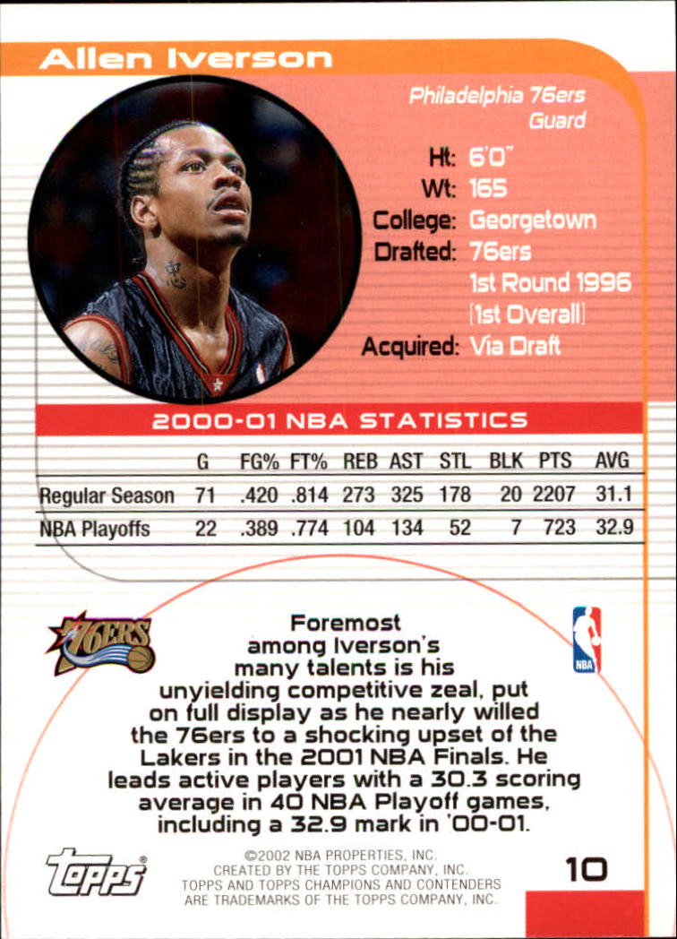 Allen Iverson cards (1997-2021) 76ers Nuggets - You Choose - Bild 76 von 228