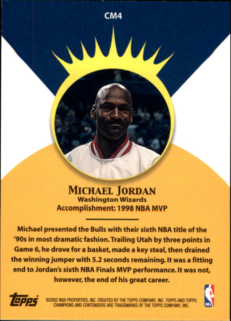 2001-02 Topps TCC Crowning Moment #CM4 Michael Jordan back image
