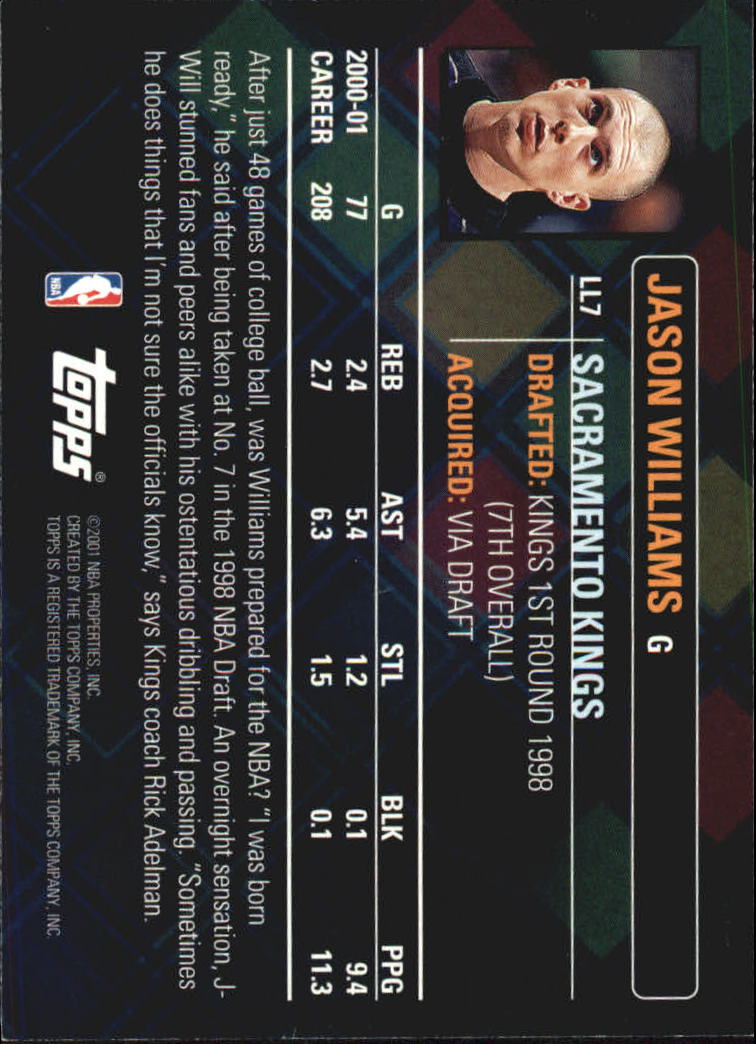 2001-02 Topps Lottery Legends #LL7 Jason Williams