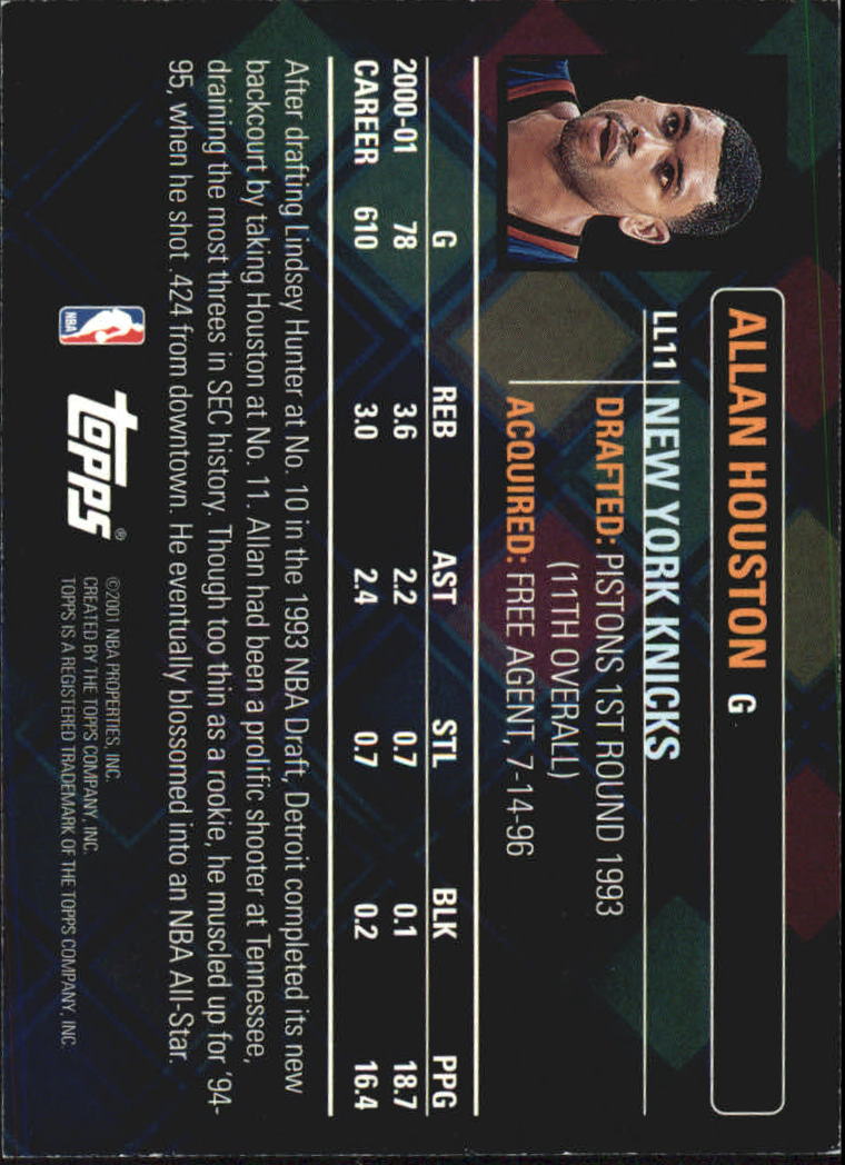 2001-02 Topps Lottery Legends #LL11 Allan Houston