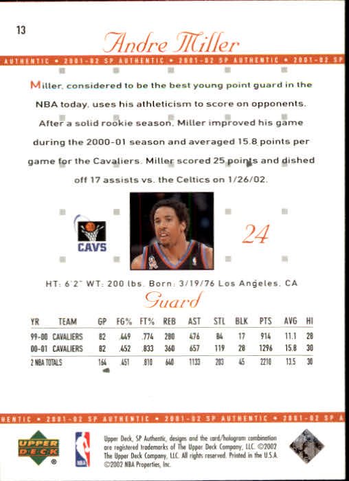 A7783- 2001-02 SP Authentic Bk Card #s 1-165 You Pick- 15+ FREE US SHIP - Picture 25 of 246