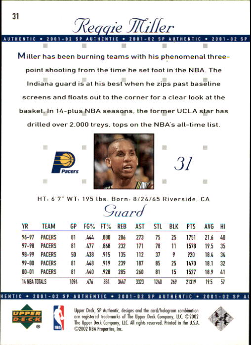 A7783- 2001-02 SP Authentic Bk Card #s 1-165 You Pick- 15+ FREE US SHIP - Picture 61 of 246