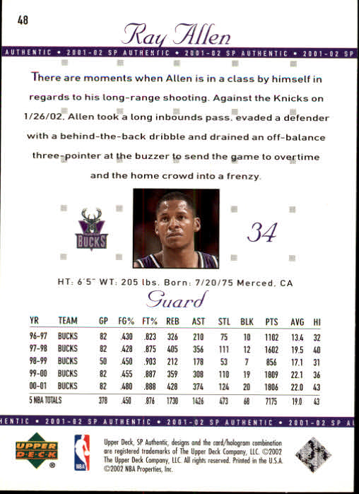 A7783- 2001-02 SP Authentic Bk Card #s 1-165 You Pick- 15+ FREE US SHIP - Picture 87 of 246