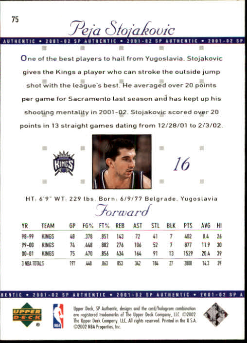A7783- 2001-02 SP Authentic Bk Card #s 1-165 You Pick- 15+ FREE US SHIP - Picture 137 of 246