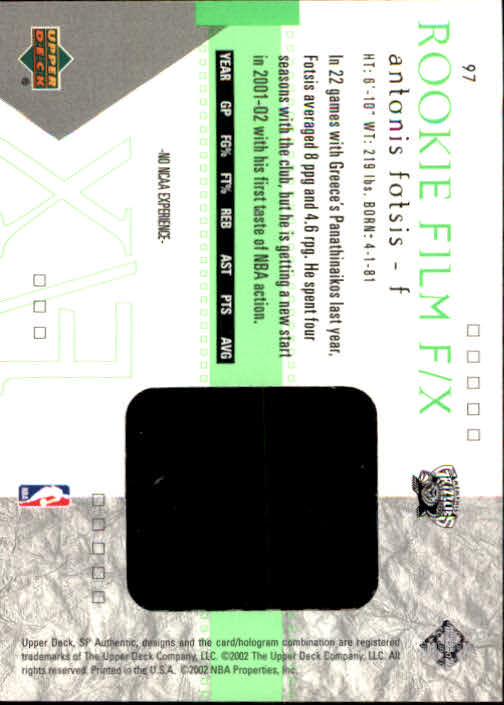 A7783- 2001-02 SP Authentic Bk Card #s 1-165 You Pick- 15+ FREE US SHIP - Picture 175 of 246
