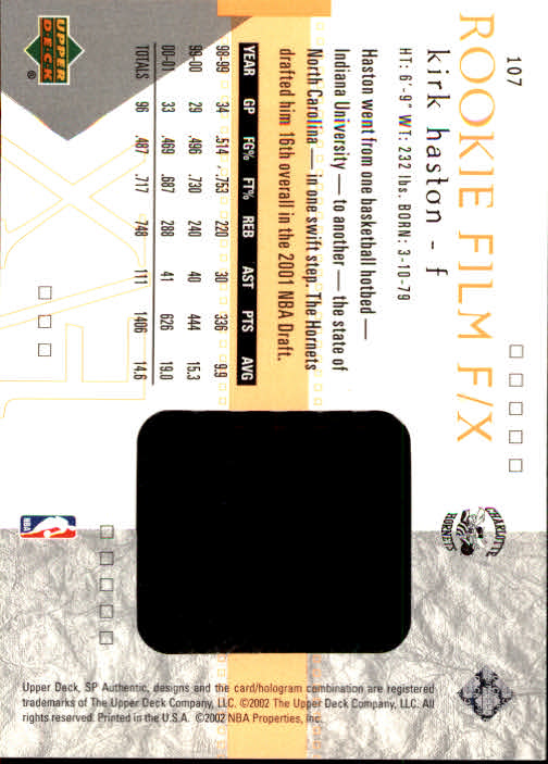 A7783- 2001-02 SP Authentic Bk Card #s 1-165 You Pick- 15+ FREE US SHIP - Picture 191 of 246