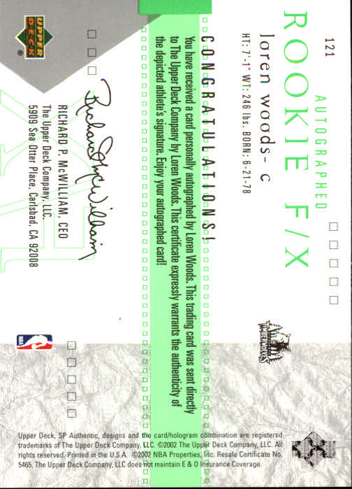 A7783- 2001-02 SP Authentic Bk Card #s 1-165 You Pick- 15+ FREE US SHIP - Picture 202 of 246