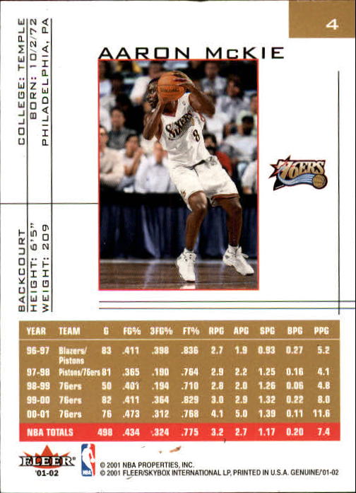B1563- 2001-02 Fleer Genuine Basketball #s 1-120 -You Pick- 15+ FREE US SHIP - Picture 9 of 209