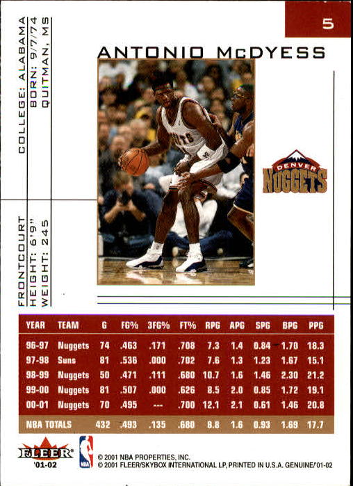 B1563- 2001-02 Fleer Genuine Basketball #s 1-120 -You Pick- 15+ FREE US SHIP - Picture 11 of 209