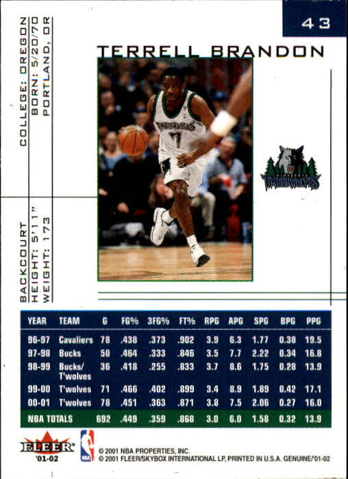 B1563- 2001-02 Fleer Genuine Basketball #s 1-120 -You Pick- 15+ FREE US SHIP - Picture 67 of 209