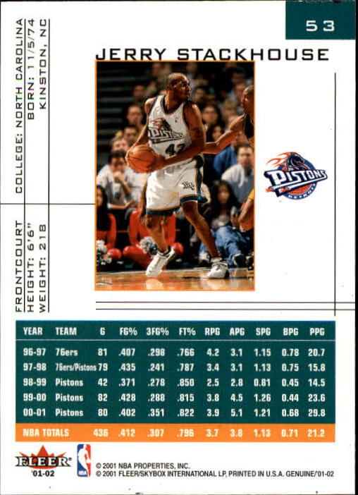 B1563- 2001-02 Fleer Genuine Basketball #s 1-120 -You Pick- 15+ FREE US SHIP - Picture 81 of 209