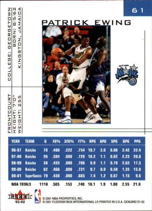B1563- 2001-02 Fleer Genuine Basketball #s 1-120 -You Pick- 15+ FREE US SHIP - Picture 95 of 209