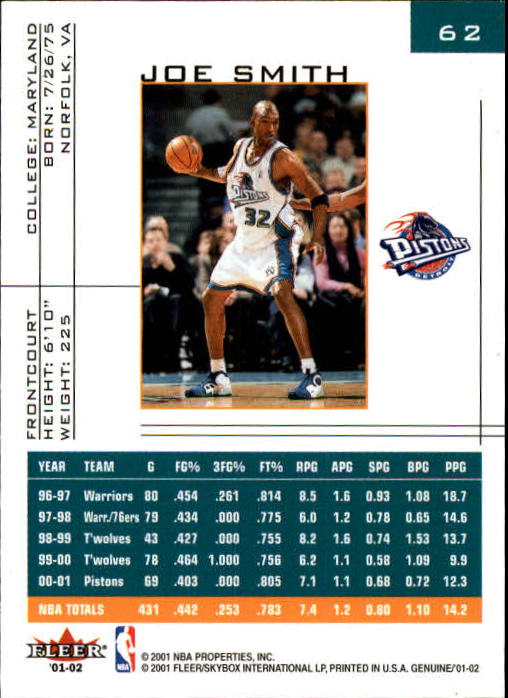 B1563- 2001-02 Fleer Genuine Basketball #s 1-120 -You Pick- 15+ FREE US SHIP - Picture 97 of 209