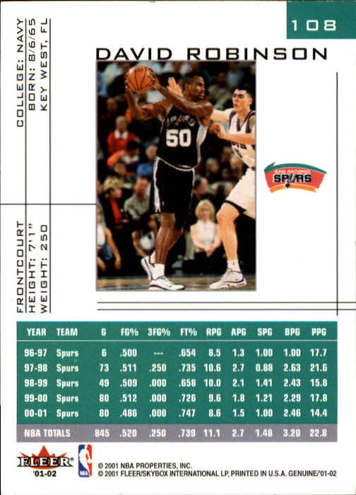 B1563- 2001-02 Fleer Genuine Basketball #s 1-120 -You Pick- 15+ FREE US SHIP - Picture 185 of 209