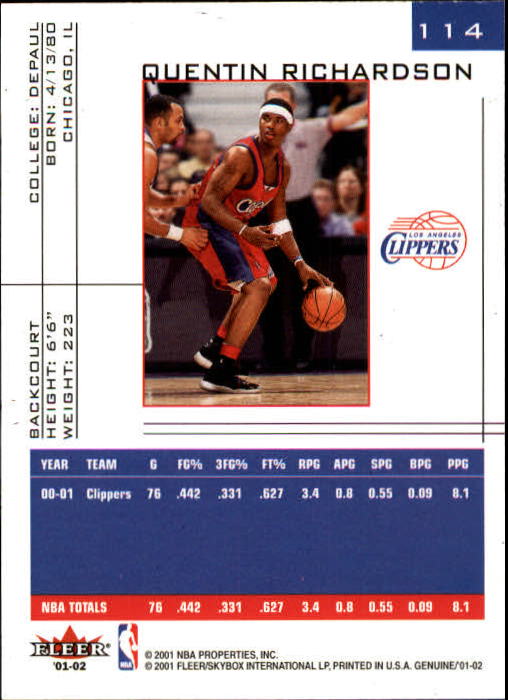 B1563- 2001-02 Fleer Genuine Basketball #s 1-120 -You Pick- 15+ FREE US SHIP - Picture 197 of 209