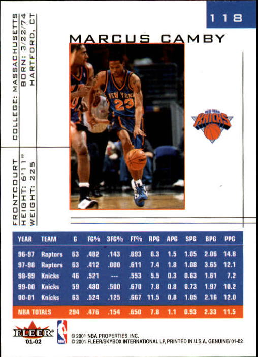 B1563- 2001-02 Fleer Genuine Basketball #s 1-120 -You Pick- 15+ FREE US SHIP - Picture 205 of 209