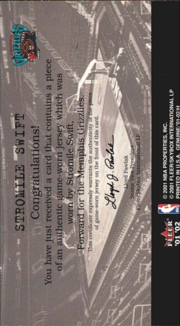 2001-02 Fleer Genuine Final Cut #29 Stromile Swift back image