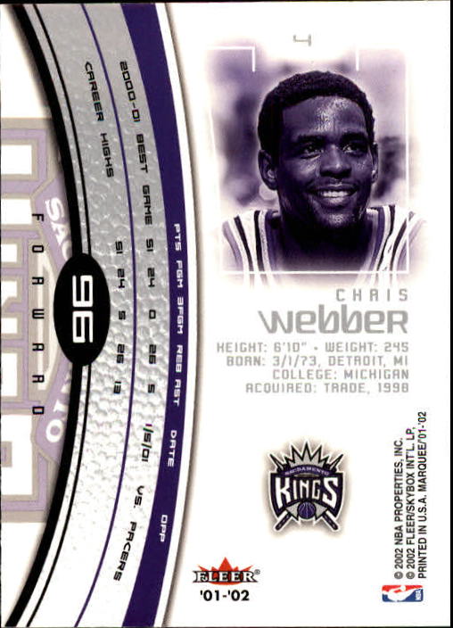 Chris webber cards (1994-2022) Kings Bullets 76ers - You Choose - Picture 145 of 258