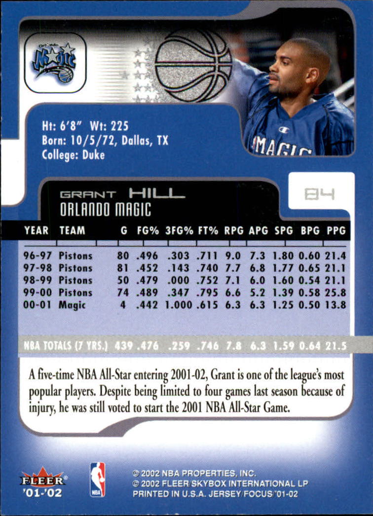 Grant Hill cards (1995-2021) Pistons Magic Clippers Duke - You Choose - Picture 160 of 272