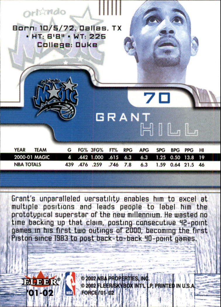 Grant Hill cards (1995-2021) Pistons Magic Clippers Duke - You Choose - Picture 162 of 272