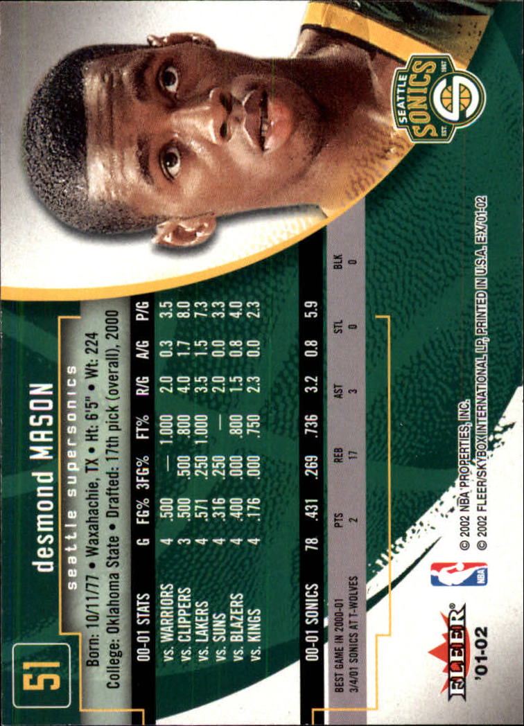 B1643- 2001-02 E-X Basketball Karten 1-130 + Rookies -du Pick- 15 + Gratis US - Bild 71 von 149
