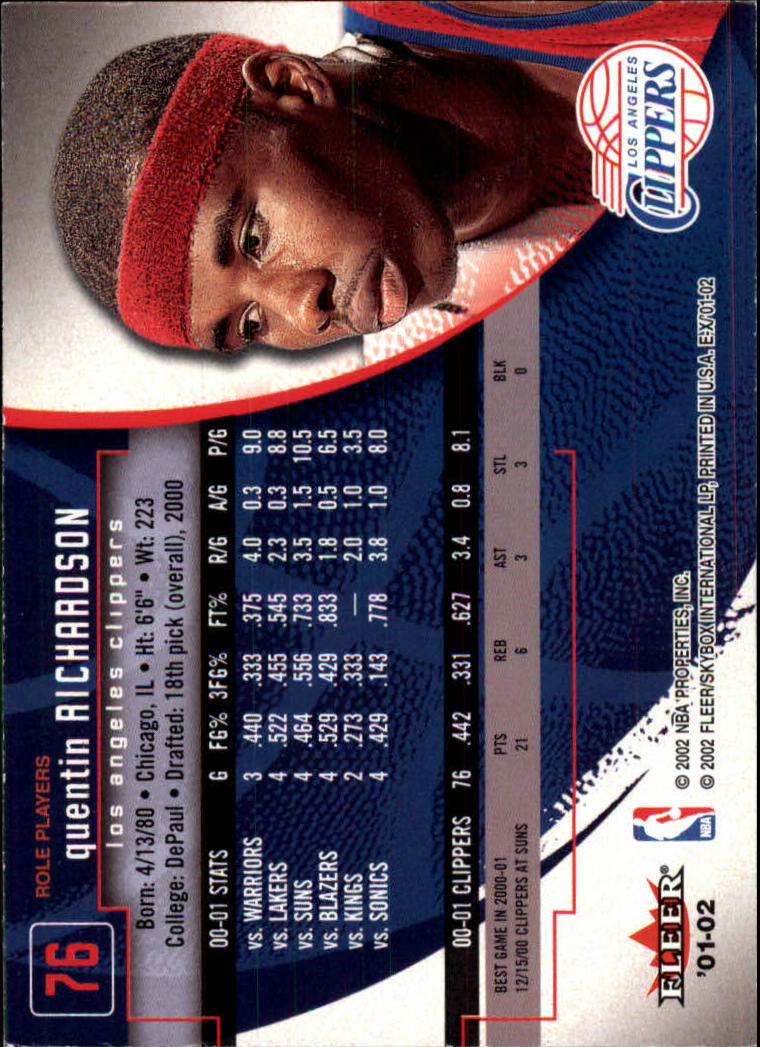 B1643- 2001-02 E-X Basketball Karten 1-130 + Rookies -du Pick- 15 + Gratis US - Bild 117 von 149