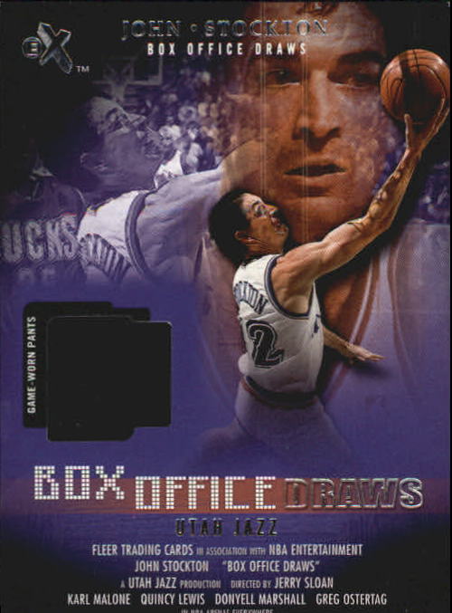 2001-02 E-X Box Office Draws Memorabilia #16 John Stockton Warm