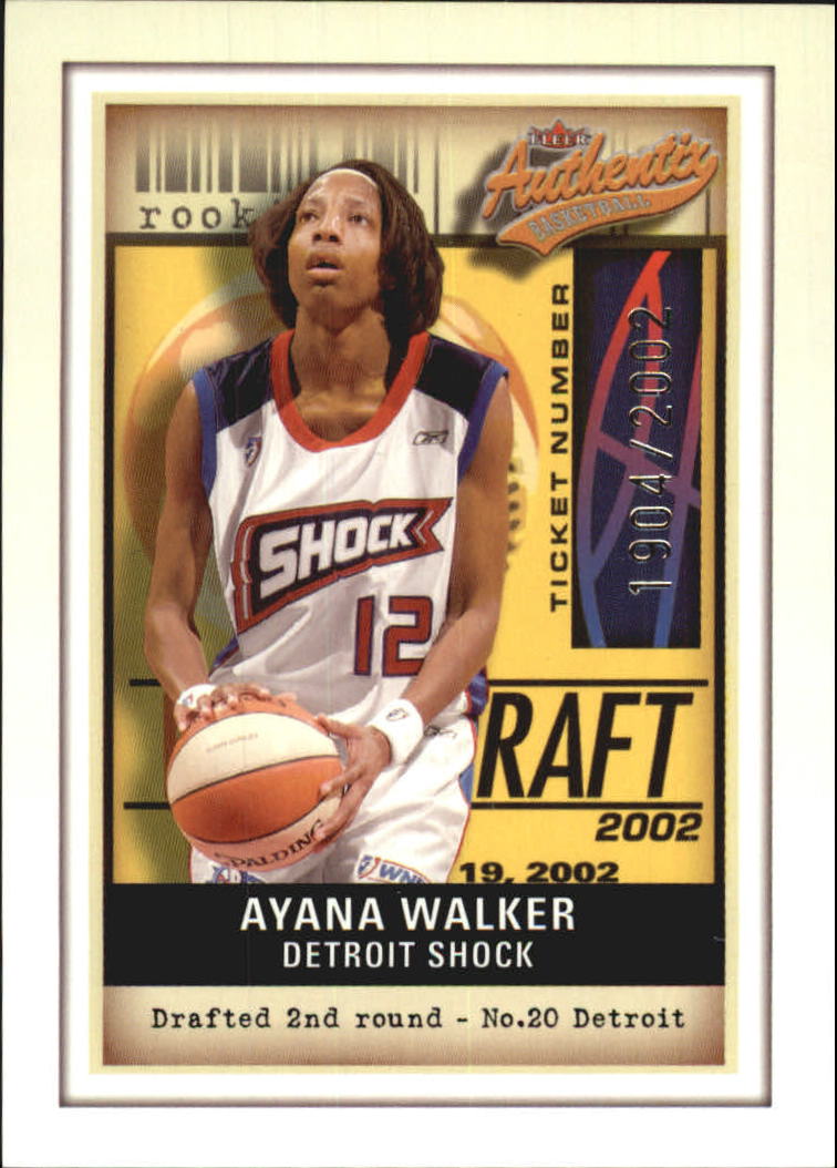 2002 Fleer Authentix WNBA #120 Ayana Walker RC