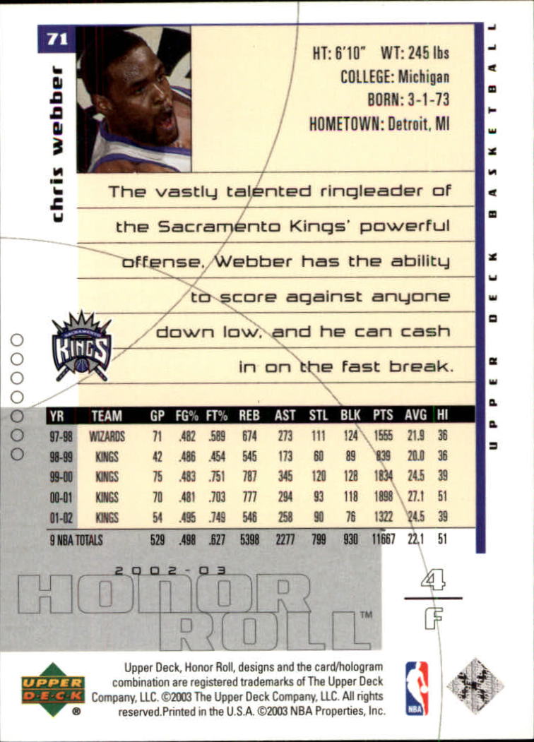 Chris webber cards (1994-2022) Kings Bullets 76ers - You Choose - Picture 183 of 258