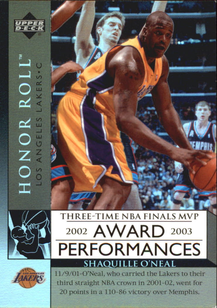 2002-03 Upper Deck Honor Roll Award Performances #AP7 Shaquille O'Neal