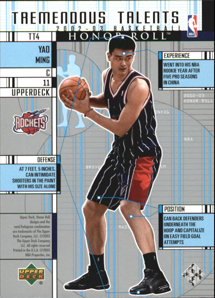 2002-03 Upper Deck Honor Roll Tremendous Talents #TT4 Yao Ming