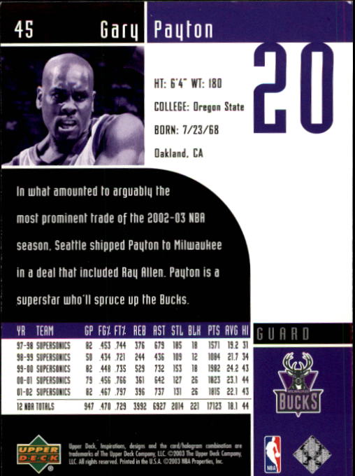 Gary Payton cards (1991-2022) Sonics Heat Lakers Bucks - You Choose - Picture 187 of 258