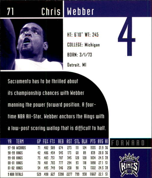 Chris webber cards (1994-2022) Kings Bullets 76ers - You Choose - Picture 185 of 258
