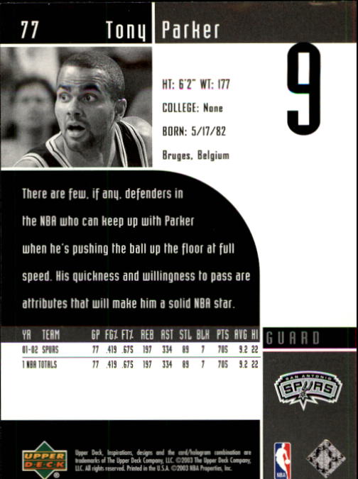 Tony Parker cards (2002-2018) Spurs Hornets - You Choose - Picture 33 of 227
