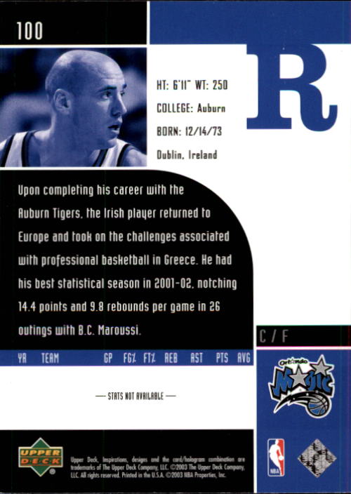 2002-03 Upper Deck Inspirations #100 Pat Burke RC/Shaquille O'Neal back image