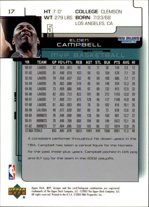 A8481- 2002-03 Upper Deck MVP Basketball #s 1-220 -You Pick- 15+ FREE US SHIP - Picture 35 of 439