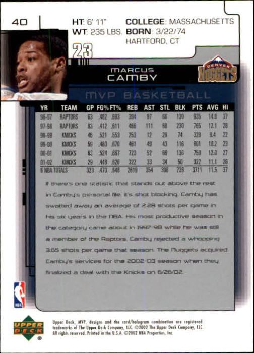 A8481- 2002-03 Upper Deck MVP Basketball #s 1-220 -You Pick- 15+ FREE US SHIP - Picture 81 of 439