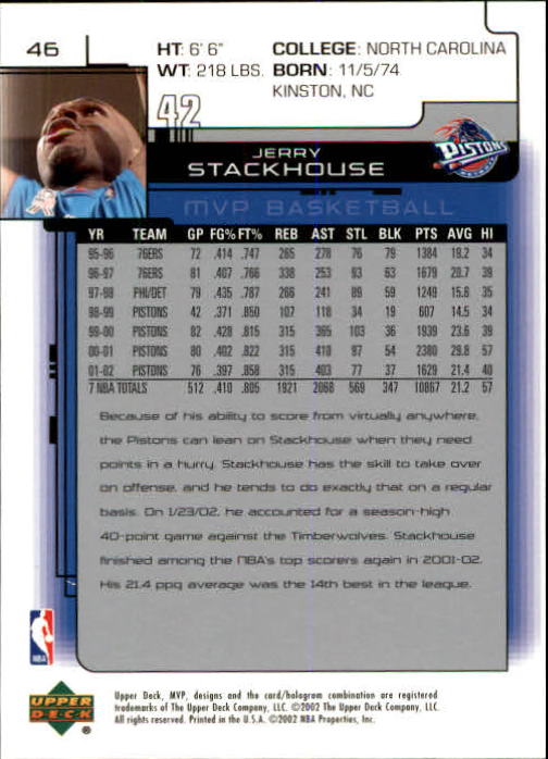 A8481- 2002-03 Upper Deck MVP Basketball #s 1-220 -You Pick- 15+ FREE US SHIP - Picture 93 of 439